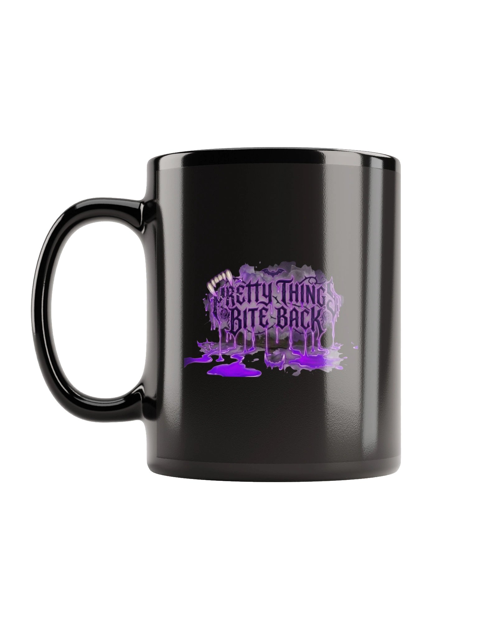 Pretty Things Bite Back — Gothic Black Glossy Mug product image (1)