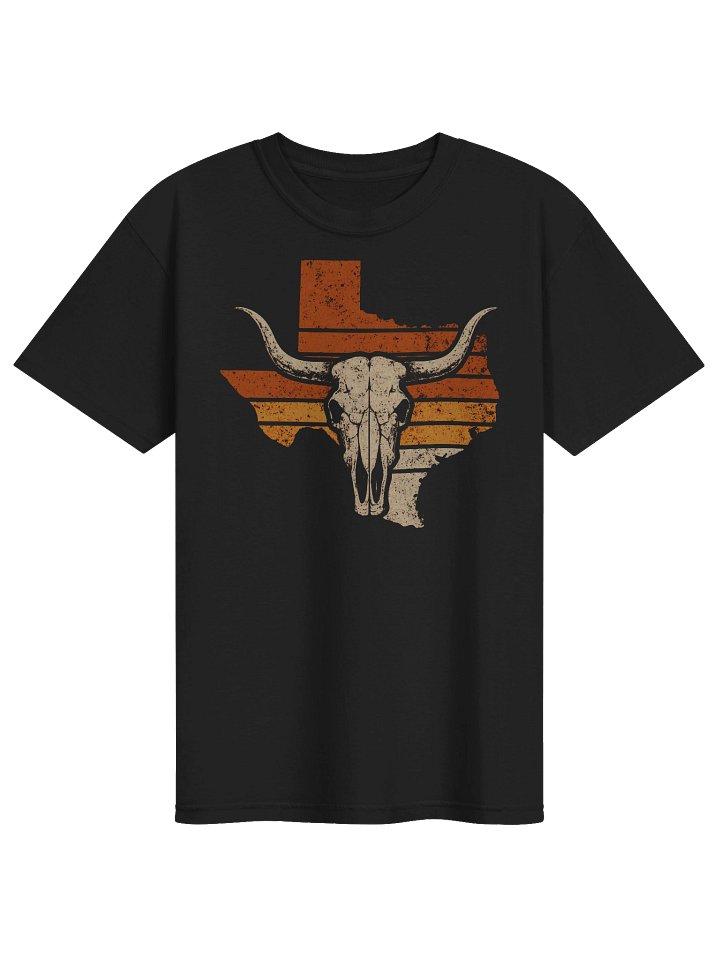 Texas Longhorn Skull State Outline T-Shirt | Vintage Western State Pride Tee product image (1)