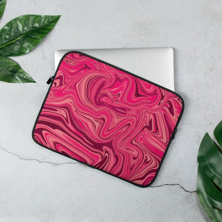 Laptop Sleeve - Shades of Magenta Pink Digital Fluid Art product image (3)