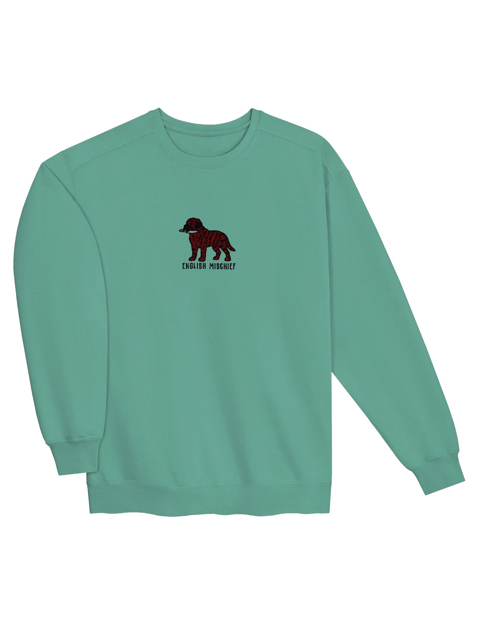 English Mischief Funny Chibi-Style Embroidered Premium Sweatshirt for English Mastiff(Brindle) Owners product image (3)