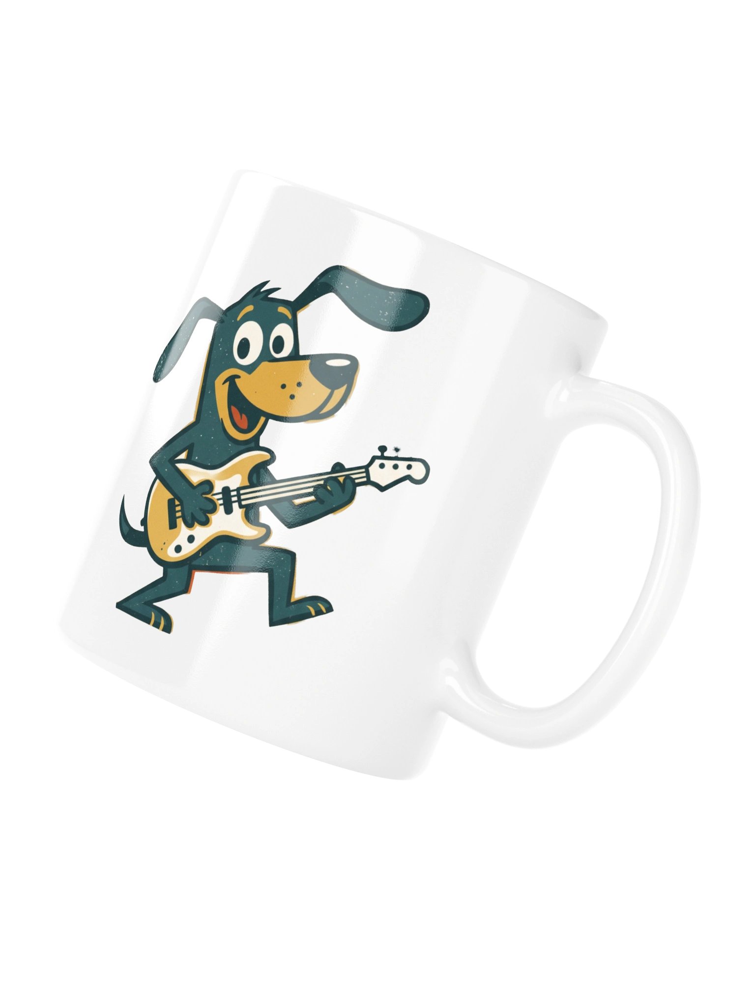 Retro Dog Playing Bass Guitar Mug – Vintage Cartoon Bassist Coffee Mug, Funny Musician Gift for Dog Lovers product image (10)