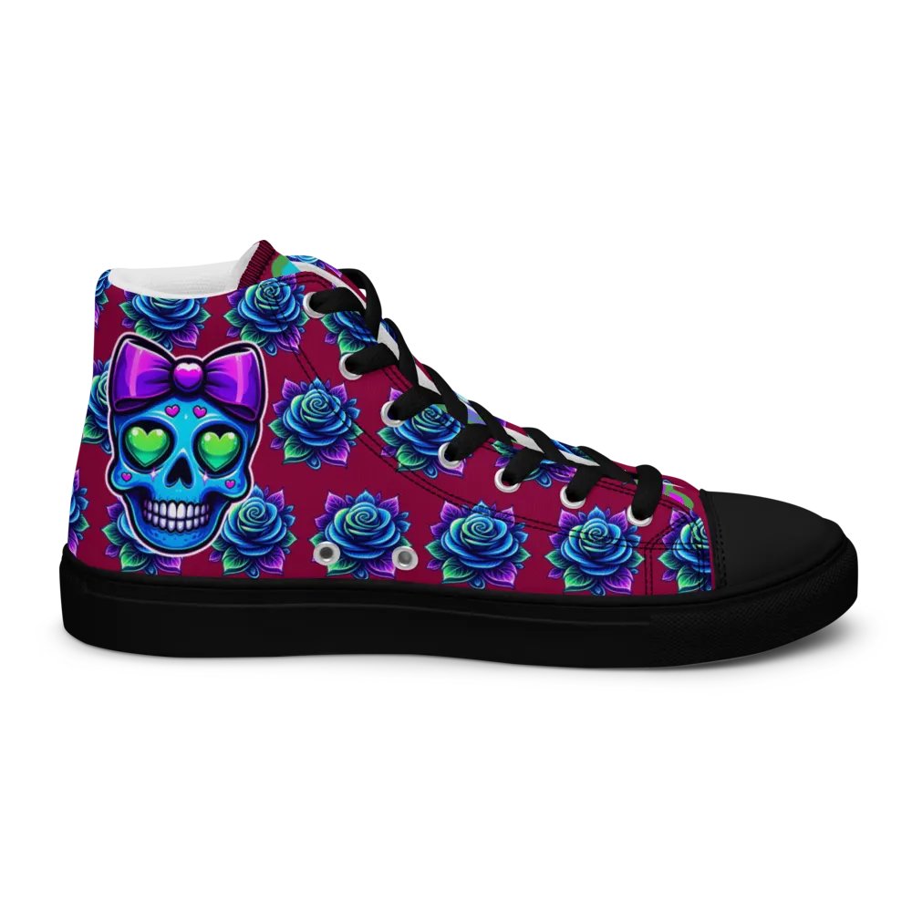 Rose Skull Women's High-Top Shoes product image (8)