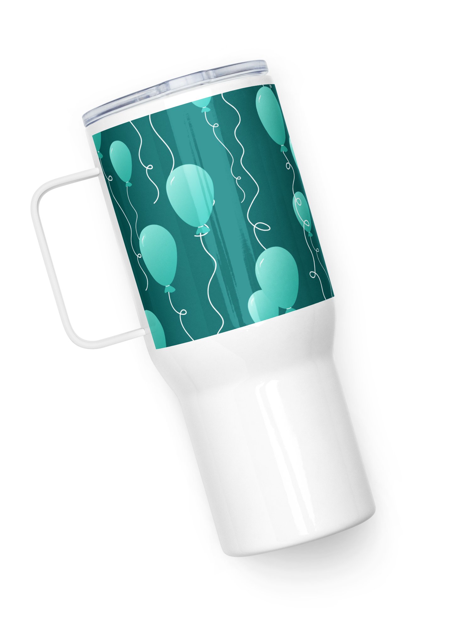Party Time! Teal Balloon Stainless Steel Travel Mug with Handle product image (3)