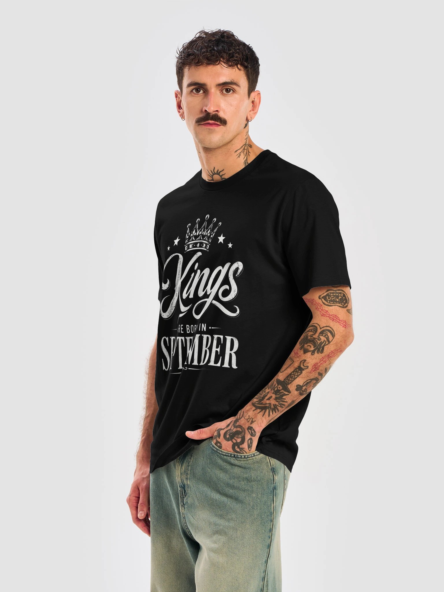 Funny September Birthday Shirt, Kings Are Born In September T-Shirt, September King Birthday Gift, Proud King Graphic Tee product image (6)