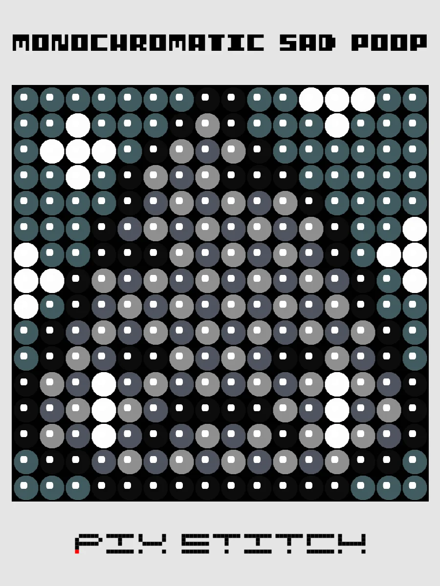 Monochromatic Sad Poop Pixel Art product image (1)