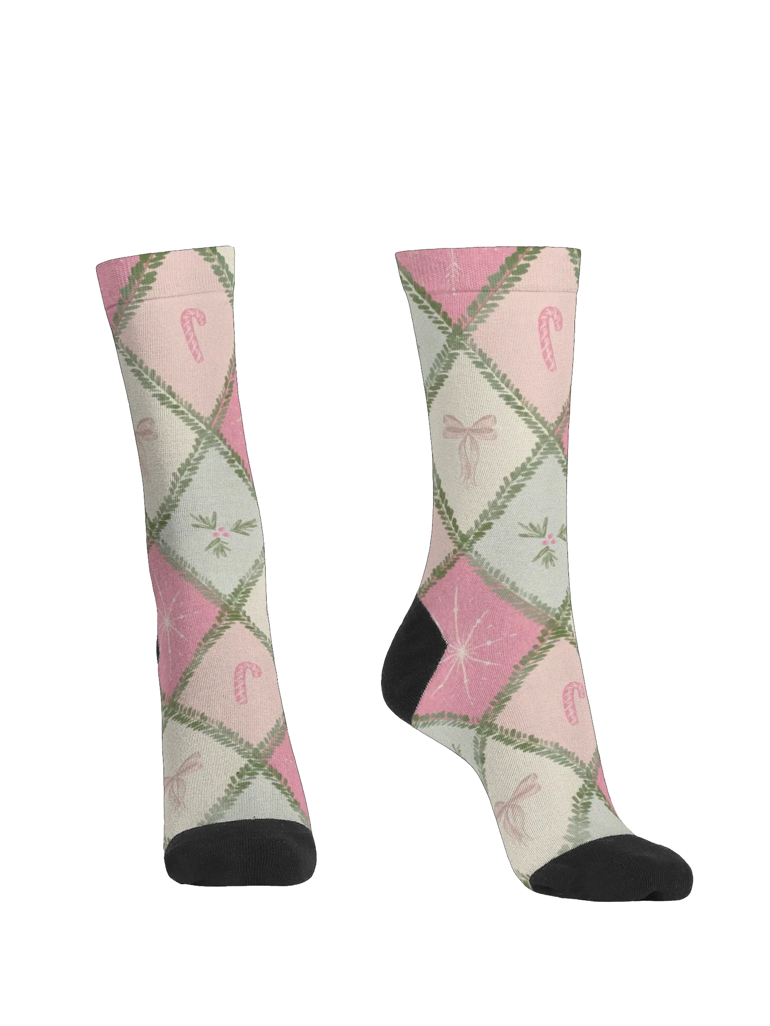 Candy Cane Diamond Crew Socks product image (2)