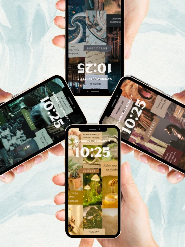 Magical Houses Aesthethic Collage Phone Wallpaper Bundle 4K Quality Bundle for Android and IOS product image (4)