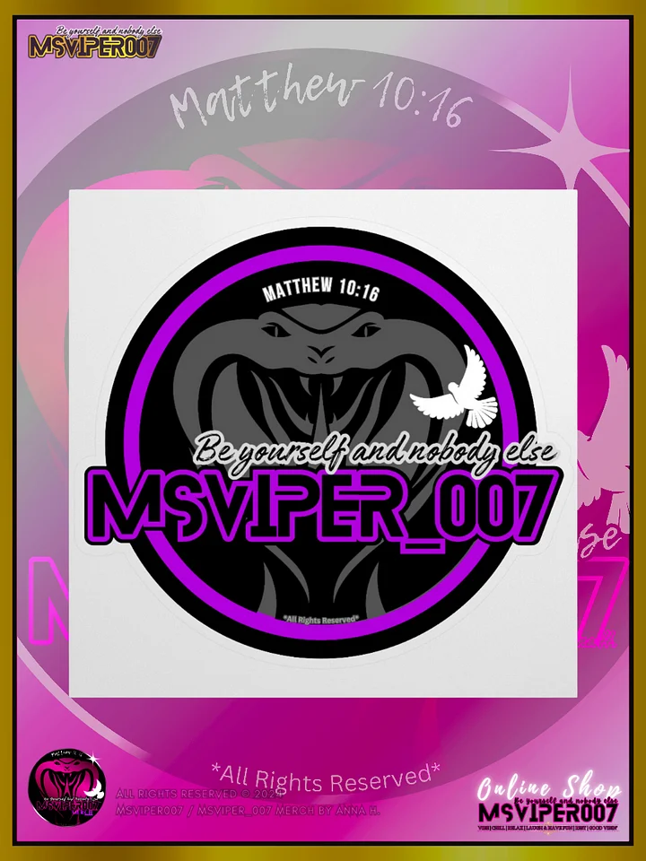 Sticker - "MsViper_007™ Brand Classic" [purple/blk emblem] Support&Sport Kiss cut Stickers By Anna H. product image (1)