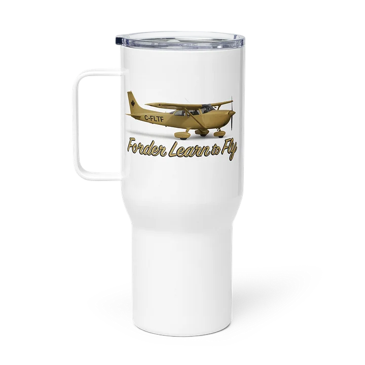 C‑FLTF Yellow Plane Travel Mug — ForderLearnToFly product image (1)