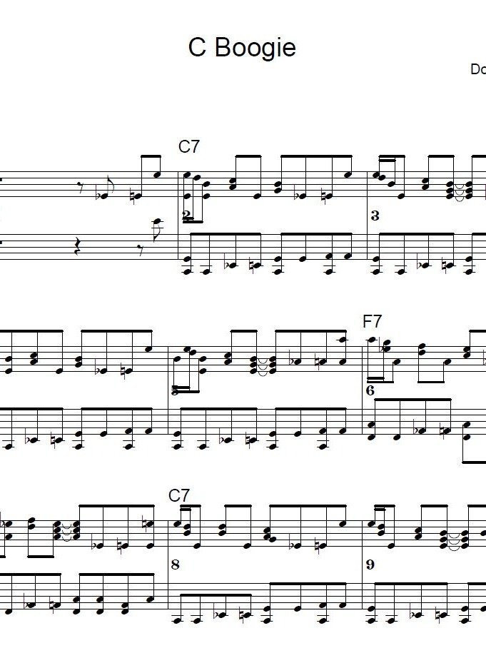 C Boogie - Blues piano - Piano sheet music product image (1)