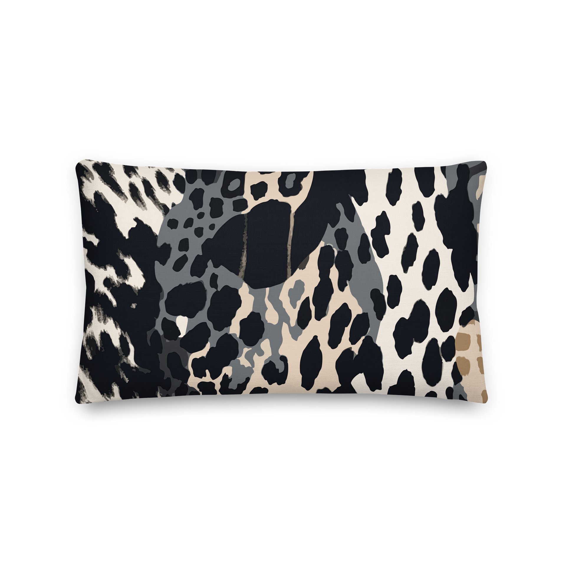 Modern Neutral Leopard Print Throw Pillow | Chic Animal Print Decor Cushion product image (2)