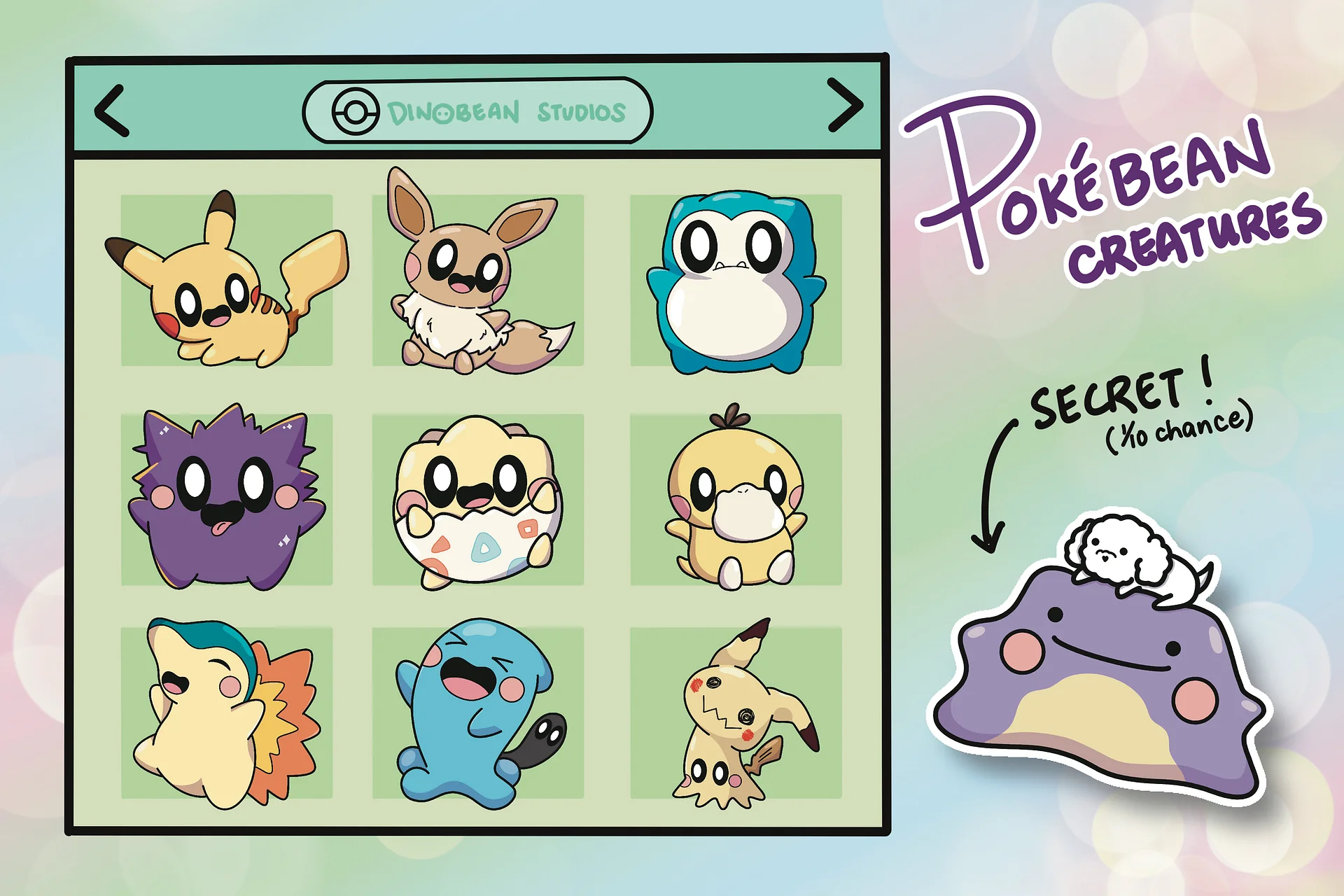 Pokébean Creatures Bundle Sticker Set product image (3)