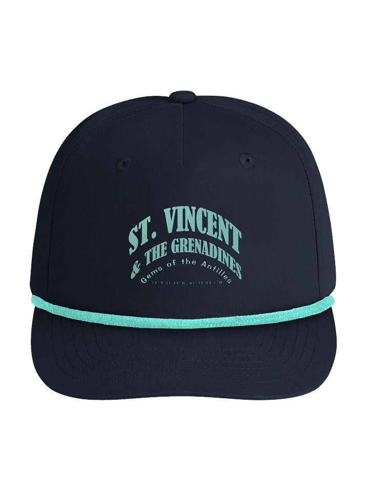 Caribbean Apples - St. Vincent and the Grenadines | Golf Rope Cap | Navy & Mint | Print product image (1)