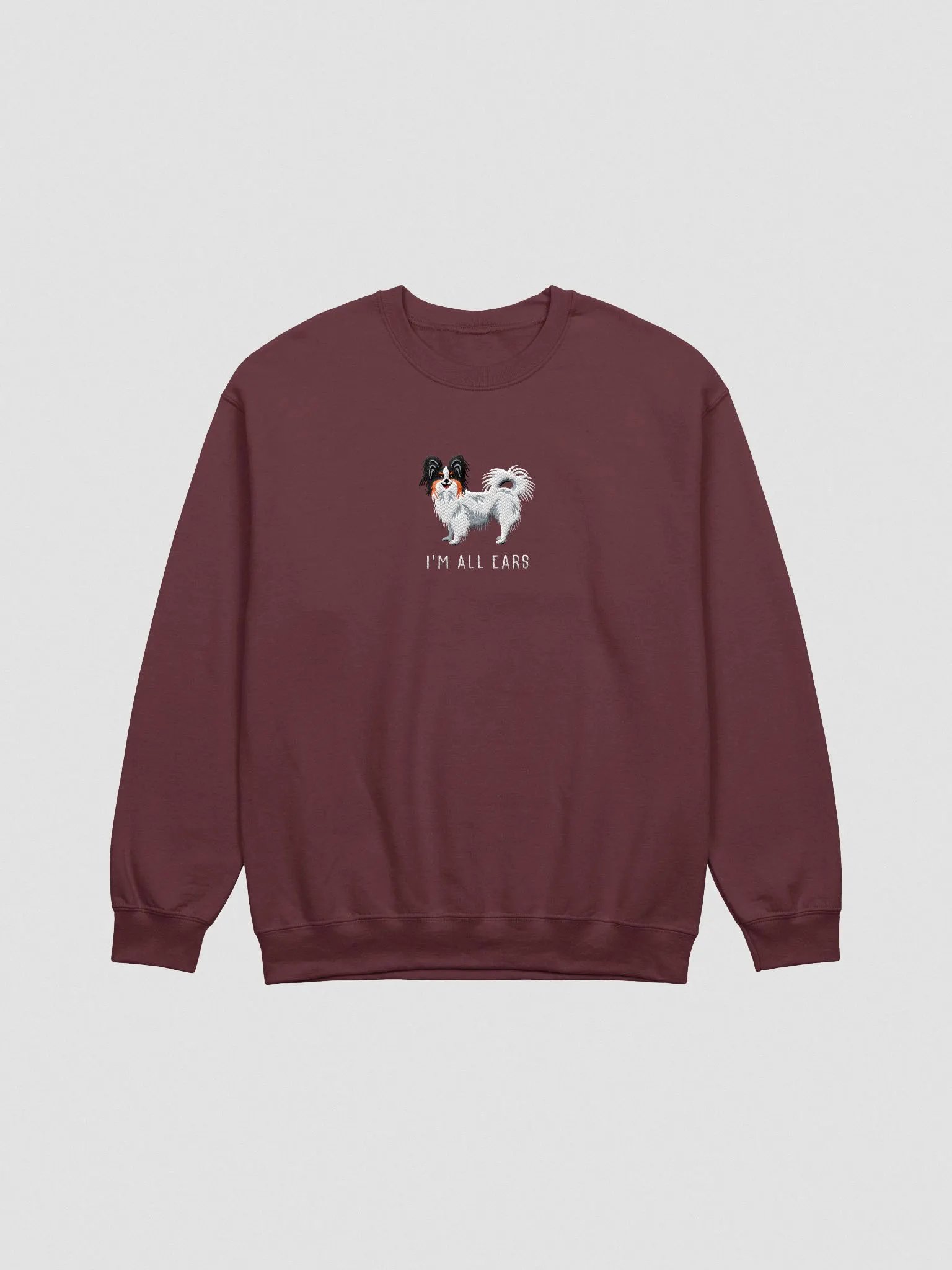 I'm All Ears Sweatshirt (Embroidered) of a Papillon(Tricolor) product image (4)