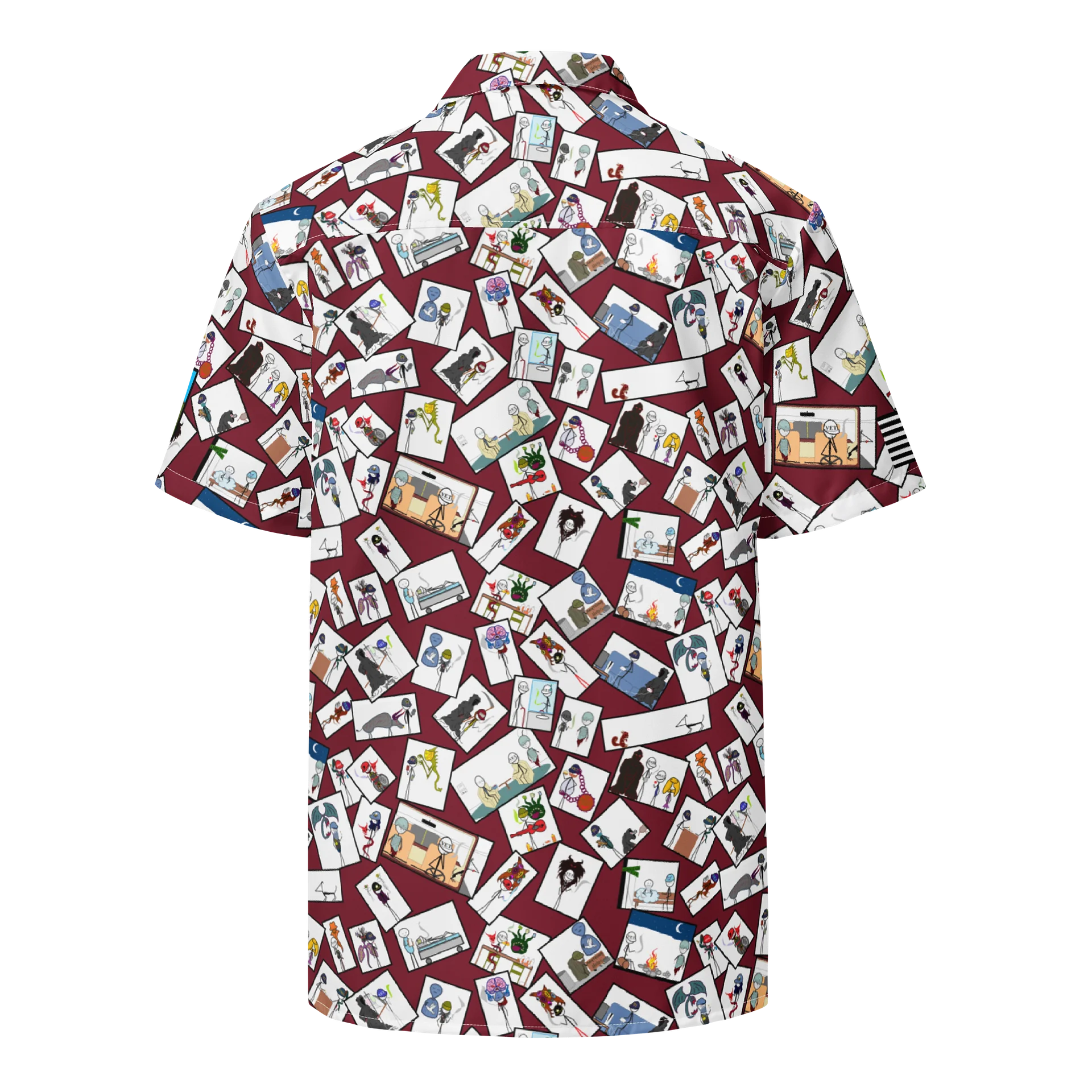 Sticks & Demons Hawaiian Shirt DkRed product image (2)