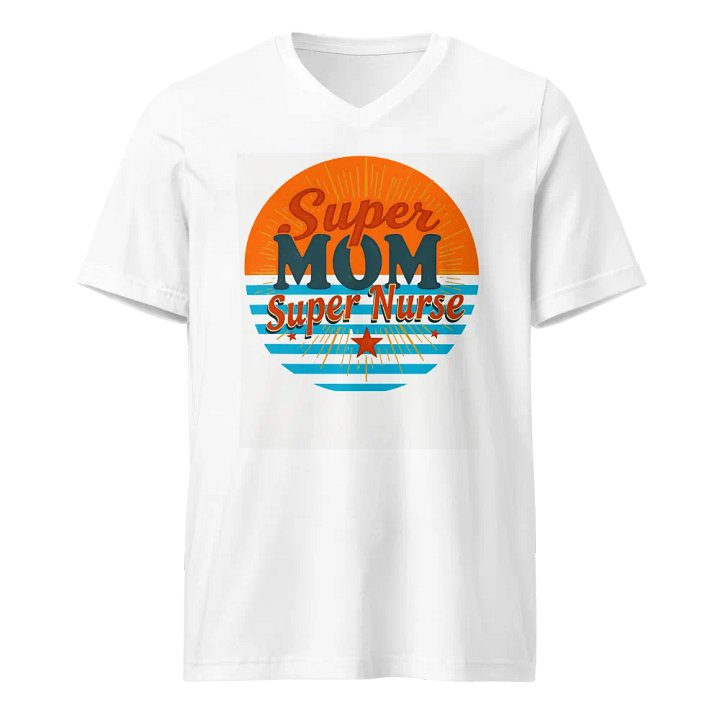 Super Mom Super Nurse Retro V-Neck Tee product image (5)