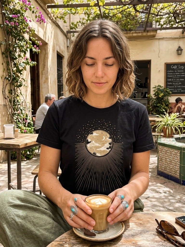 Camiseta Boho Resplandor Celestial | Camiseta Mística Minimalista product image (1)