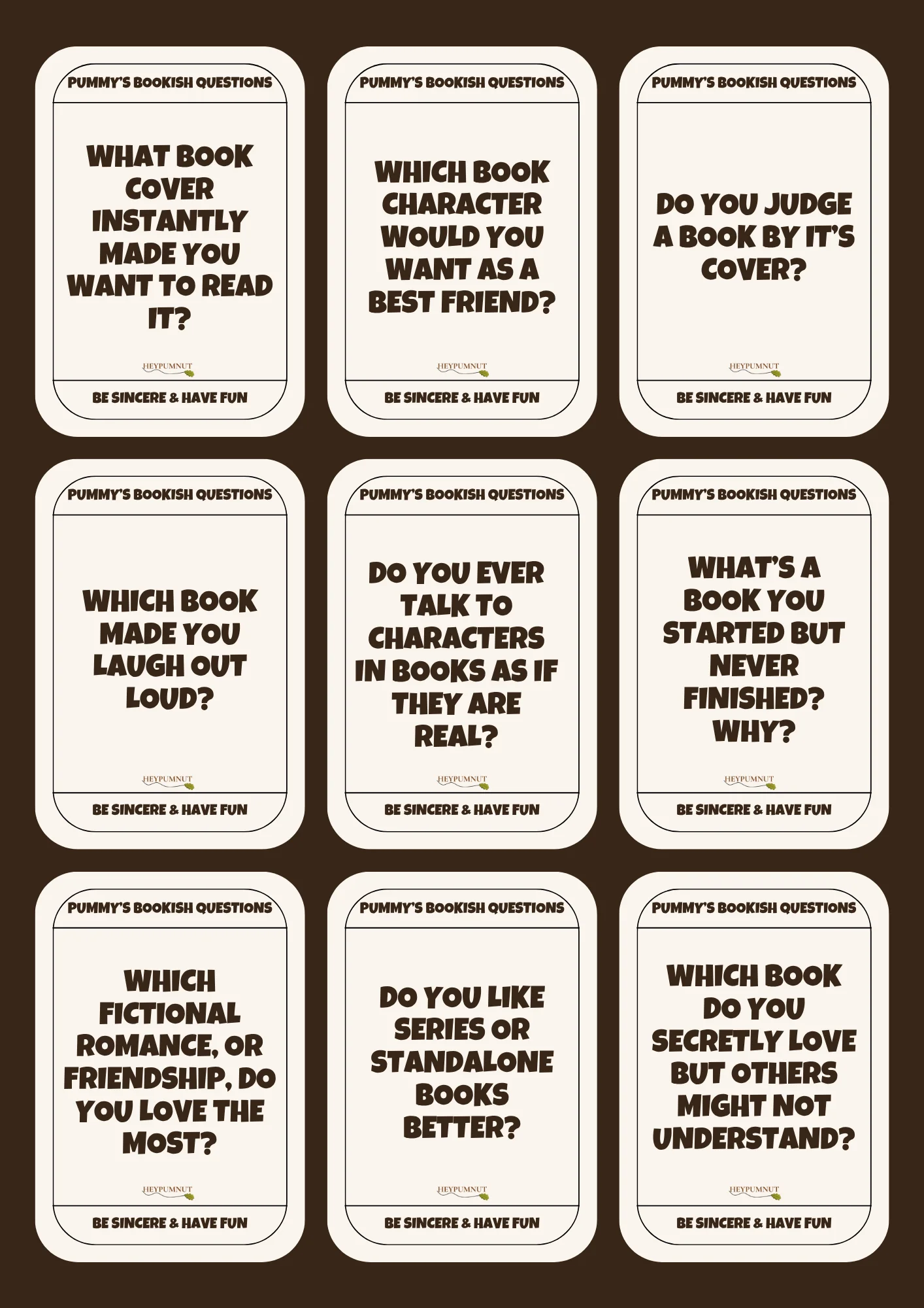 Pummy’s Bookish Questions (Free Printable PDF) product image (4)