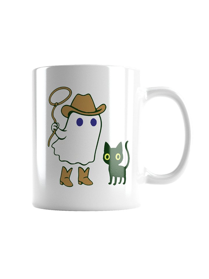 Ghostly Cowboy and Black Cat Mug product image (6)