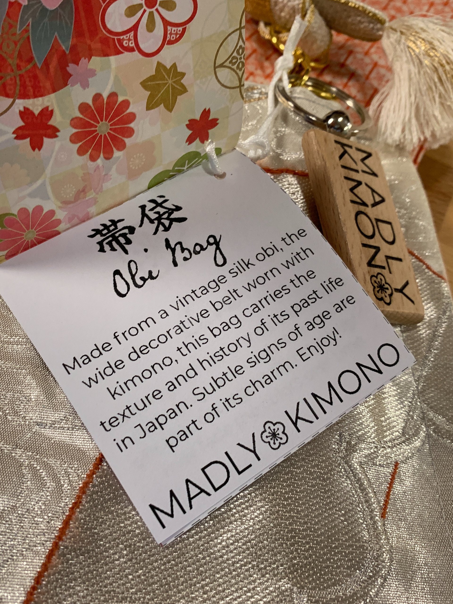 Upcycled Japanese Obi Shoulder Purse ~ Handmade Bag with Vintage Japanese Kimono Textiles product image (12)