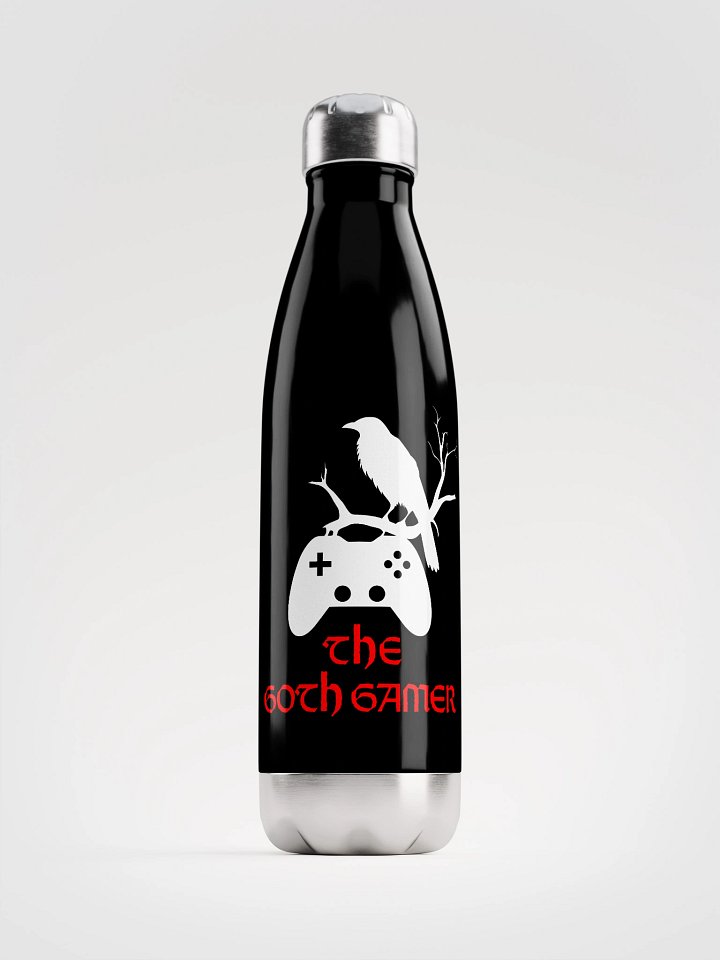 Goth Gamer Insulated Water Bottle with Crow & Controller Design product image (1)