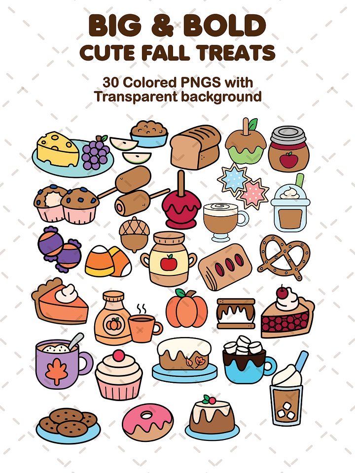 Cute Fall Treats Clipart Pack product image (2)