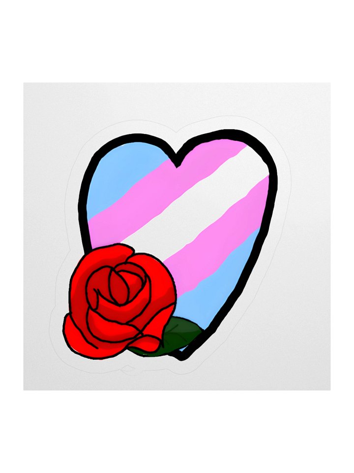 Rose Trans Pride Heart Stickers product image (1)