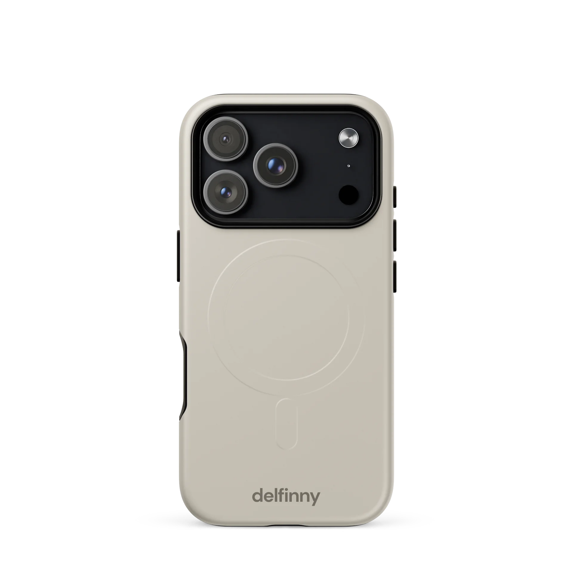 Minimalist Phone Case for iPhone 18 Pro – MagSafe Compatible (Matte Warm Stone) product image (5)