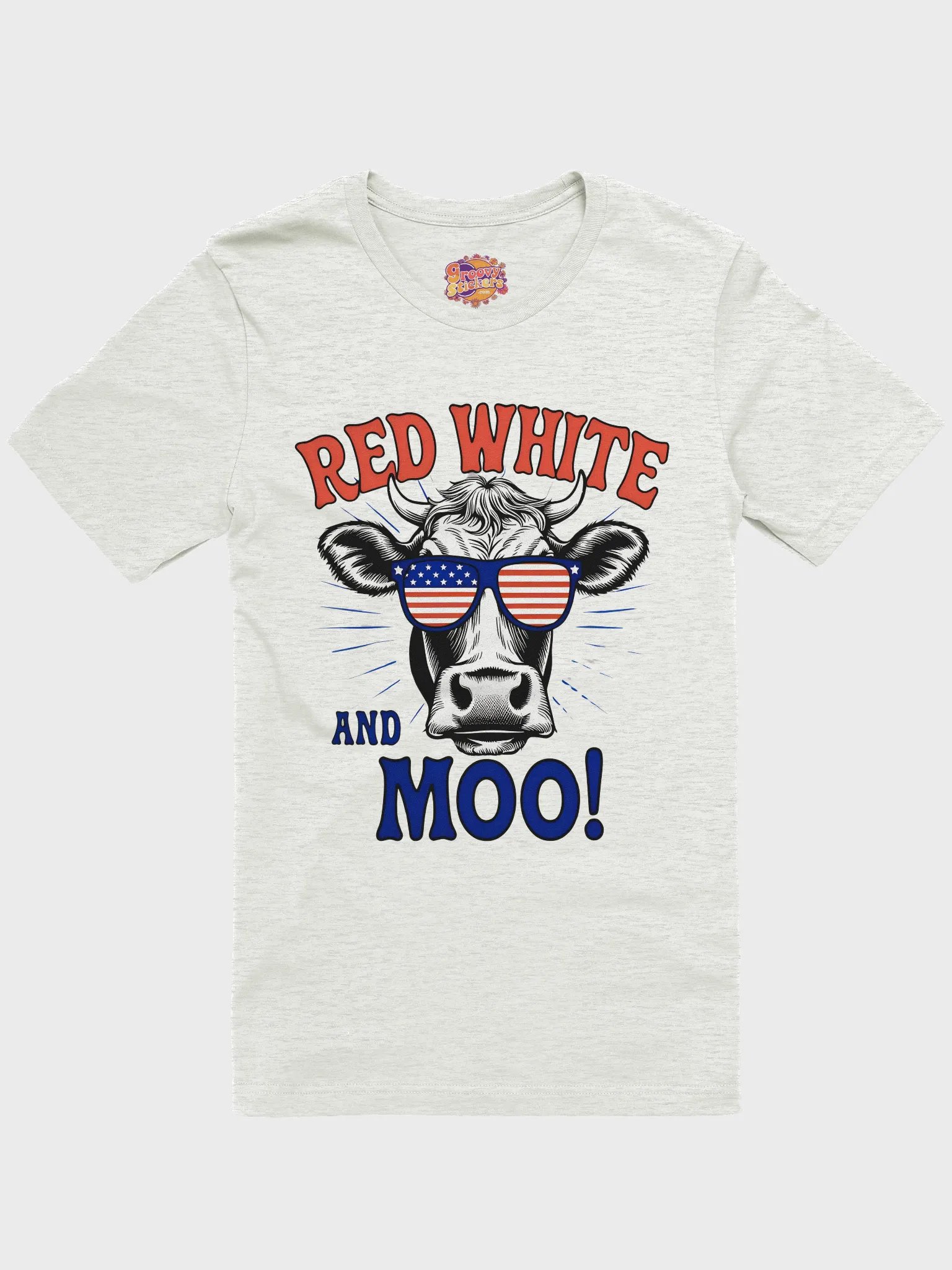 Patriotic Moo Cow Sunglasses T-Shirt product image (1)
