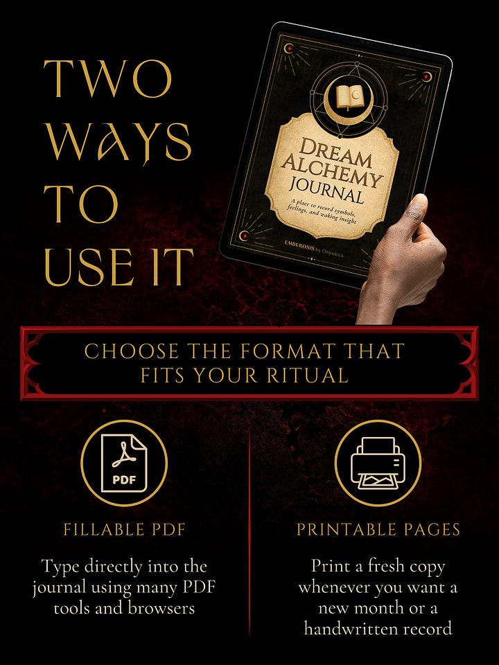Dream Alchemy Journal PDF · 30-Day Dream Journal + Symbol Reflection Workbook product image (2)