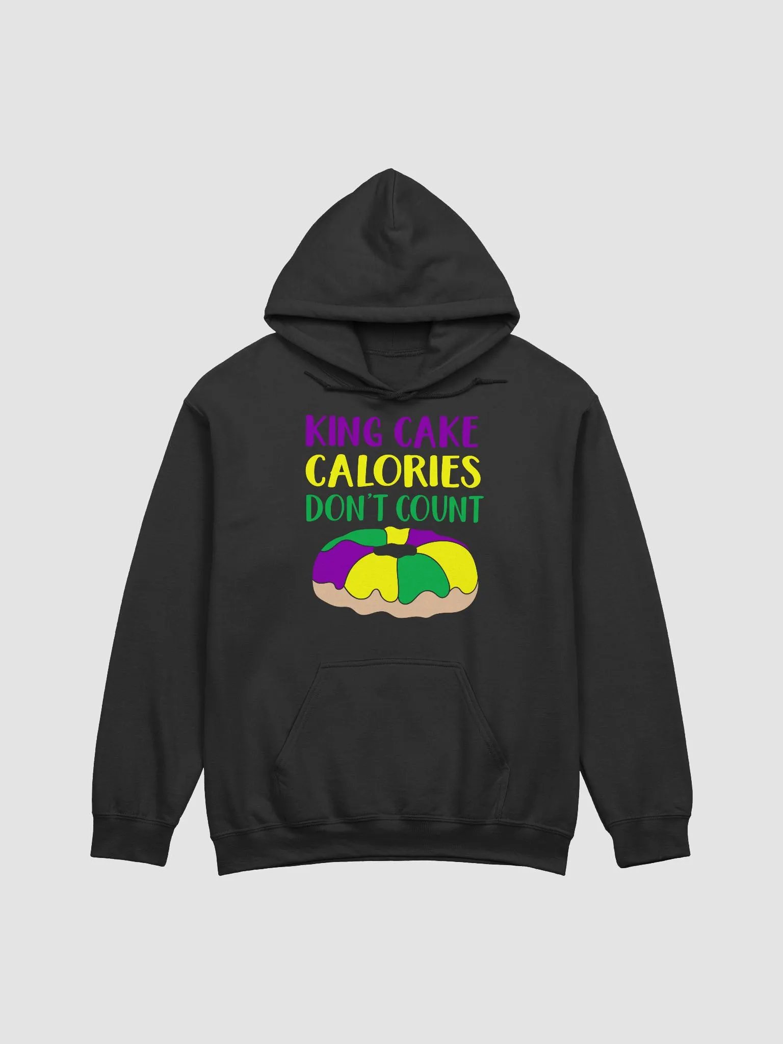 Mardi Gras King Cake Calories Don't Count Hoodie product image (2)