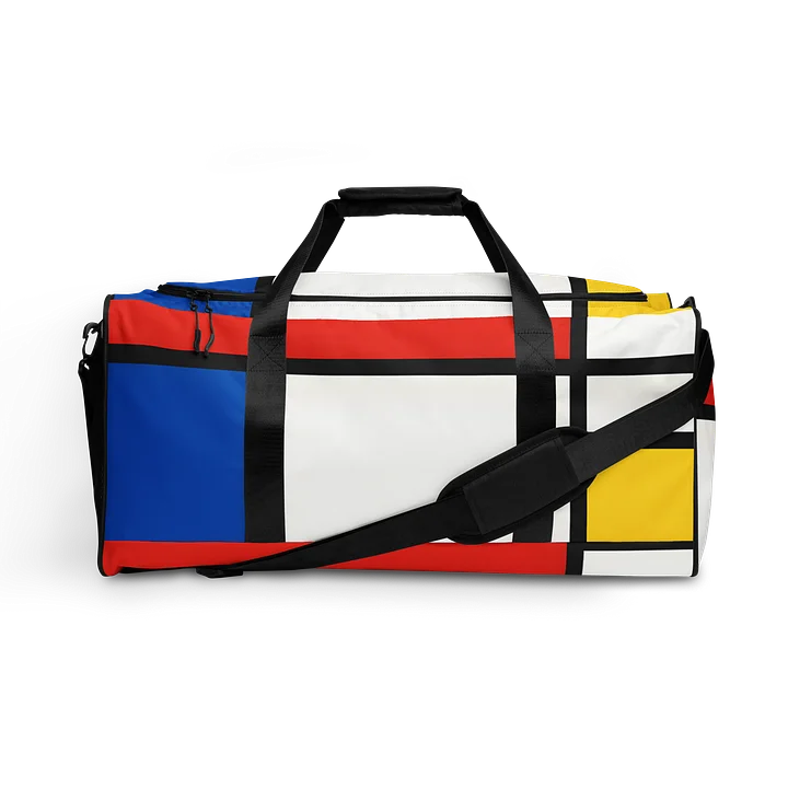 Mondrian-Inspired Geometric Duffle Bag – Artistic Bauhaus Style Travel & Gym Bag product image (1)