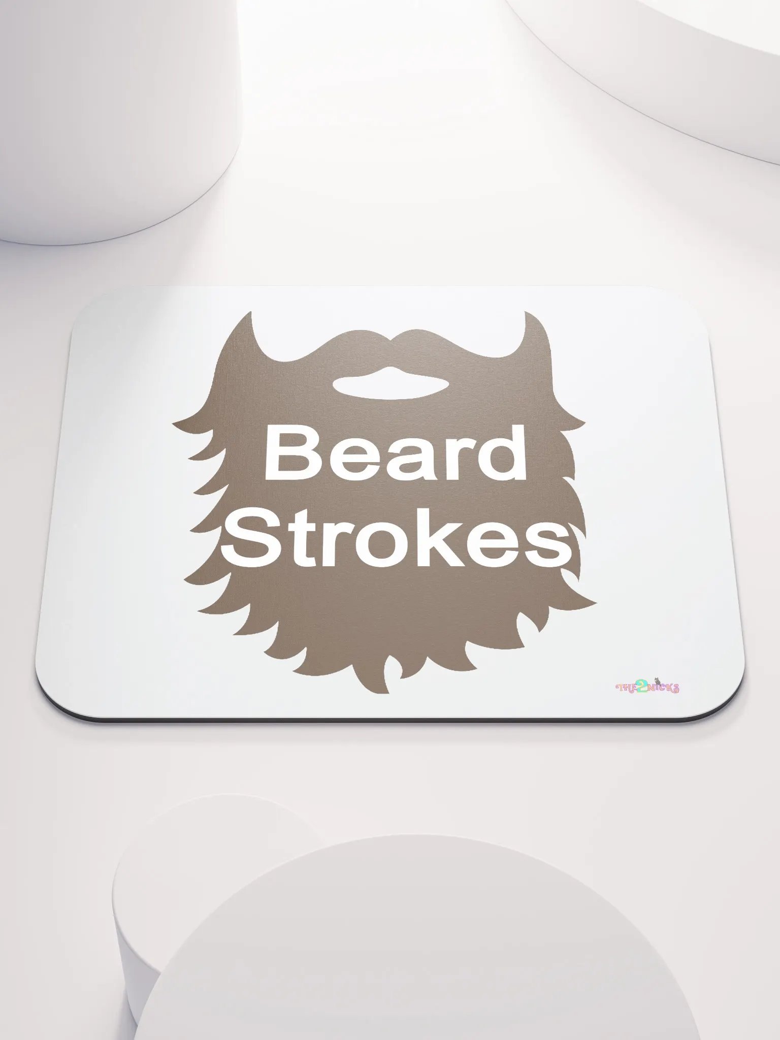 Brown Beard Strokes Classic Mouse Pad (White) product image (2)