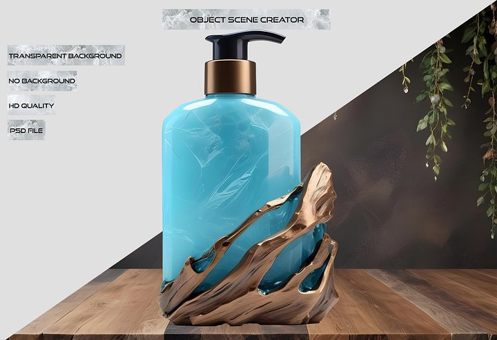 Coastal Luxe Spa Object – Aqua Serenity Collection – Dispenser PNG product image (2)