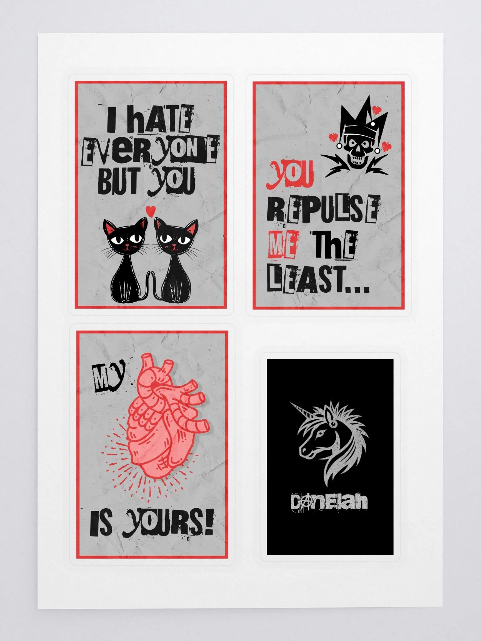 Punk VDay Cards Set 2 Sticker Sheet product image (3)
