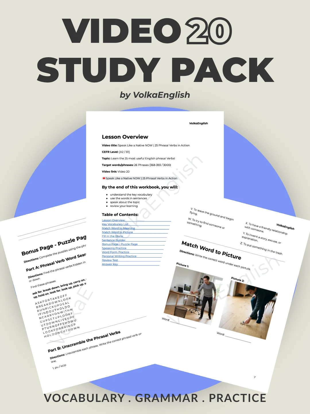 Speak Like a Native NOW | 25 Phrasal Verbs in Action - Video 20 Study Pack product image (1)