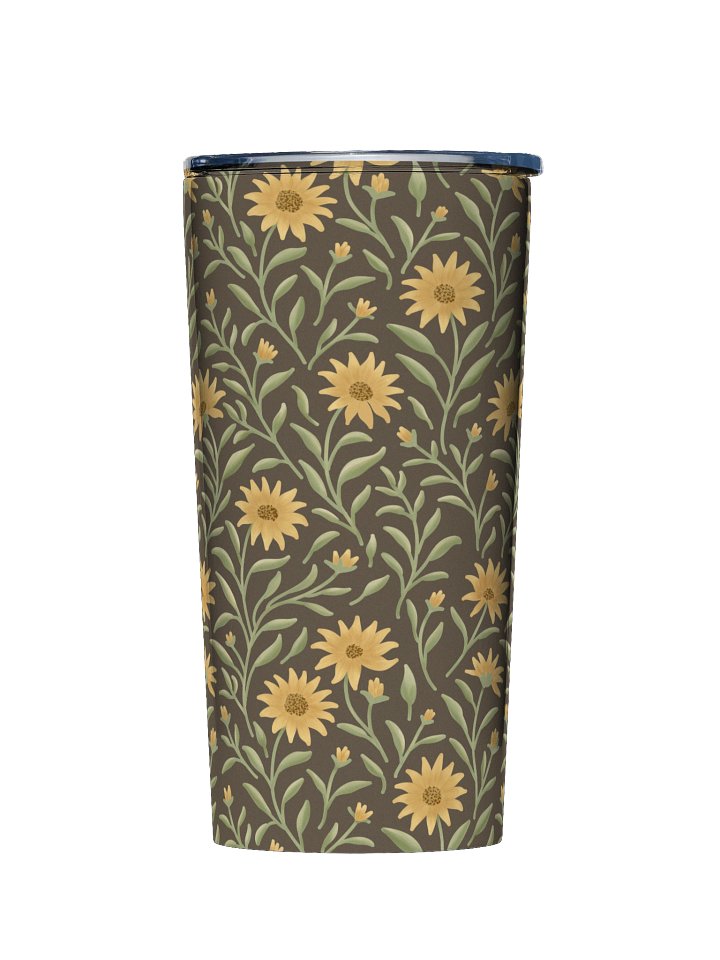 Golden field 20oz stainless steel tumbler. Elegant floral botanical design on dark background product image (1)