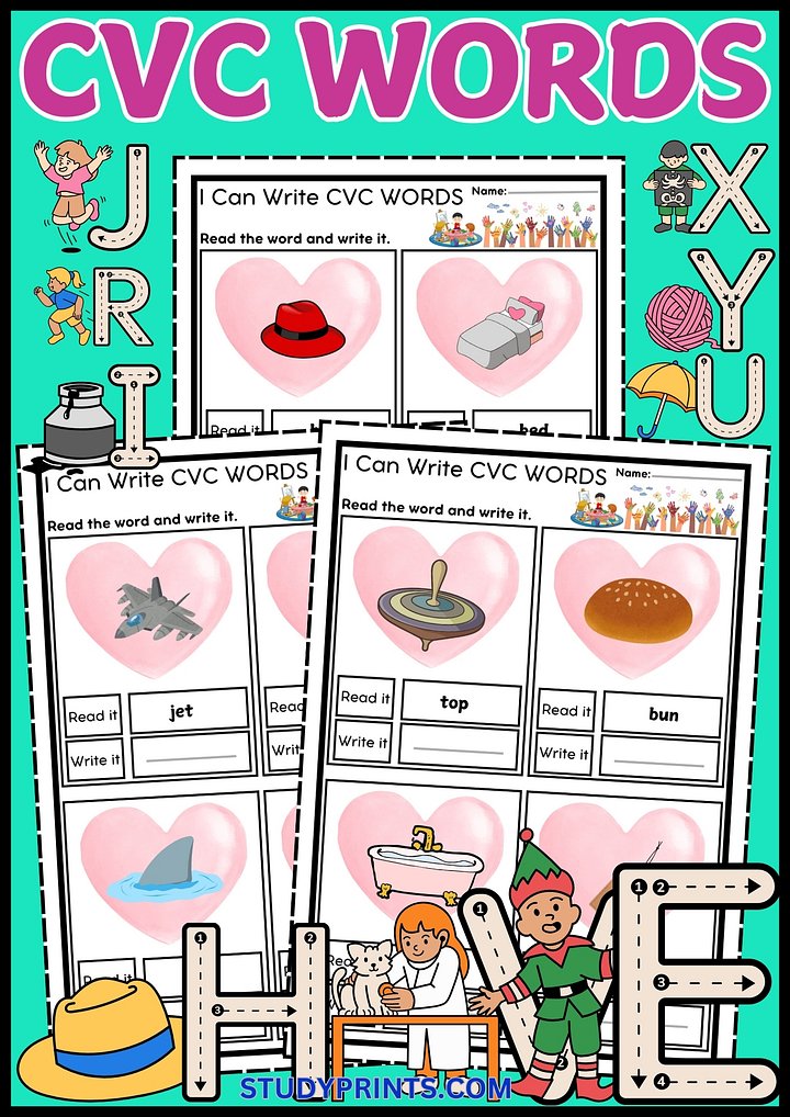 phonics worksheets for kindergarten PDF product image (1)