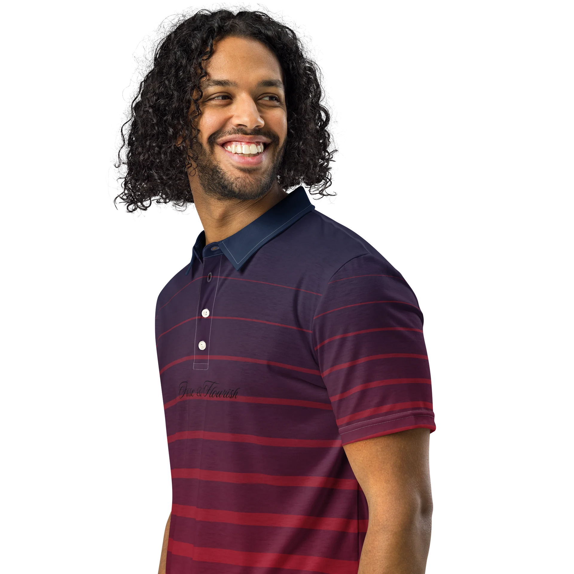 F&F Script Horizon Fade Slim Fit Polo Shirt product image (2)