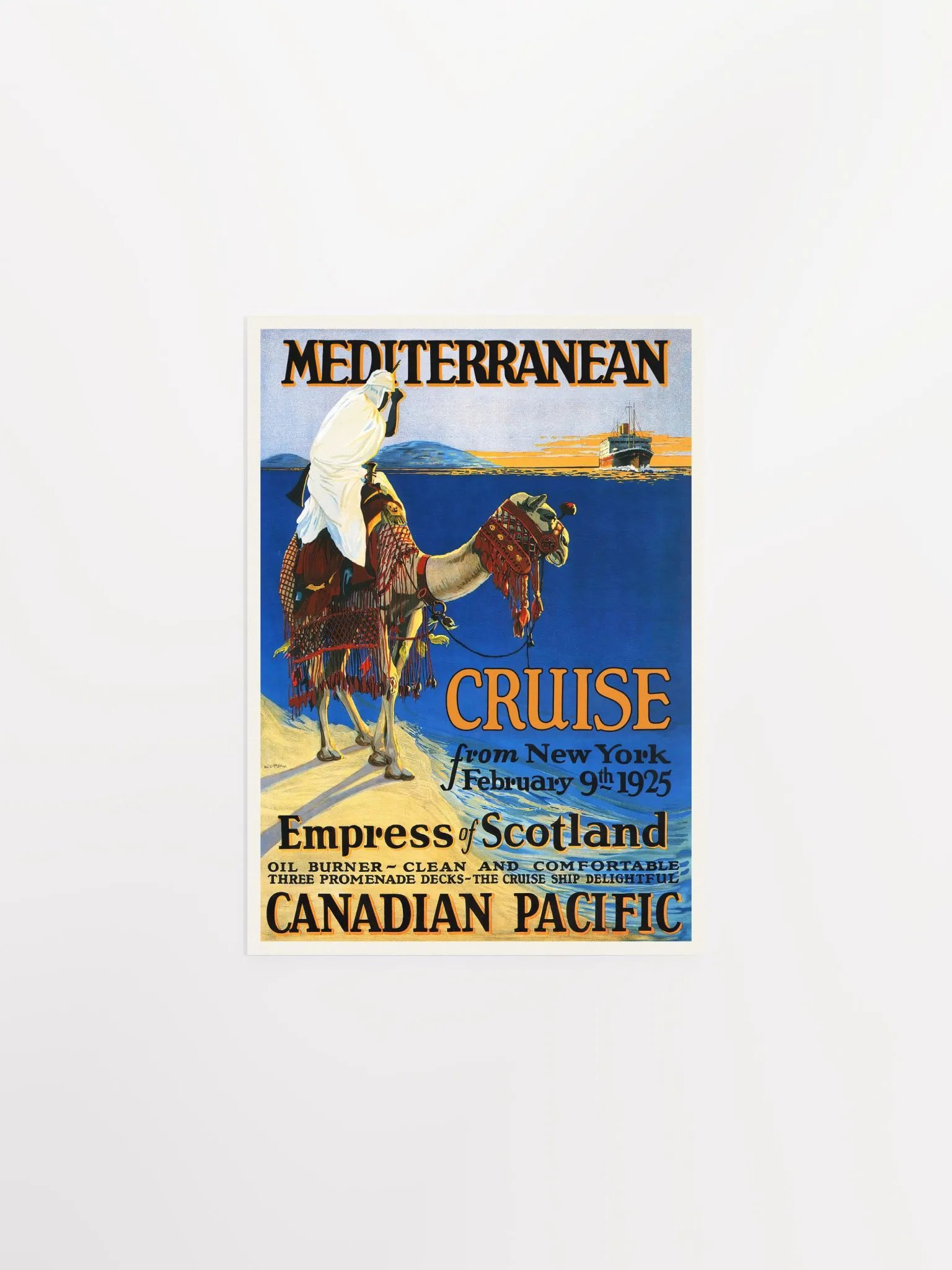Algeria. Mediterranean Cruise, 1925 — retro vintage travel poster, retro travel art, retro travel wall art product image (6)