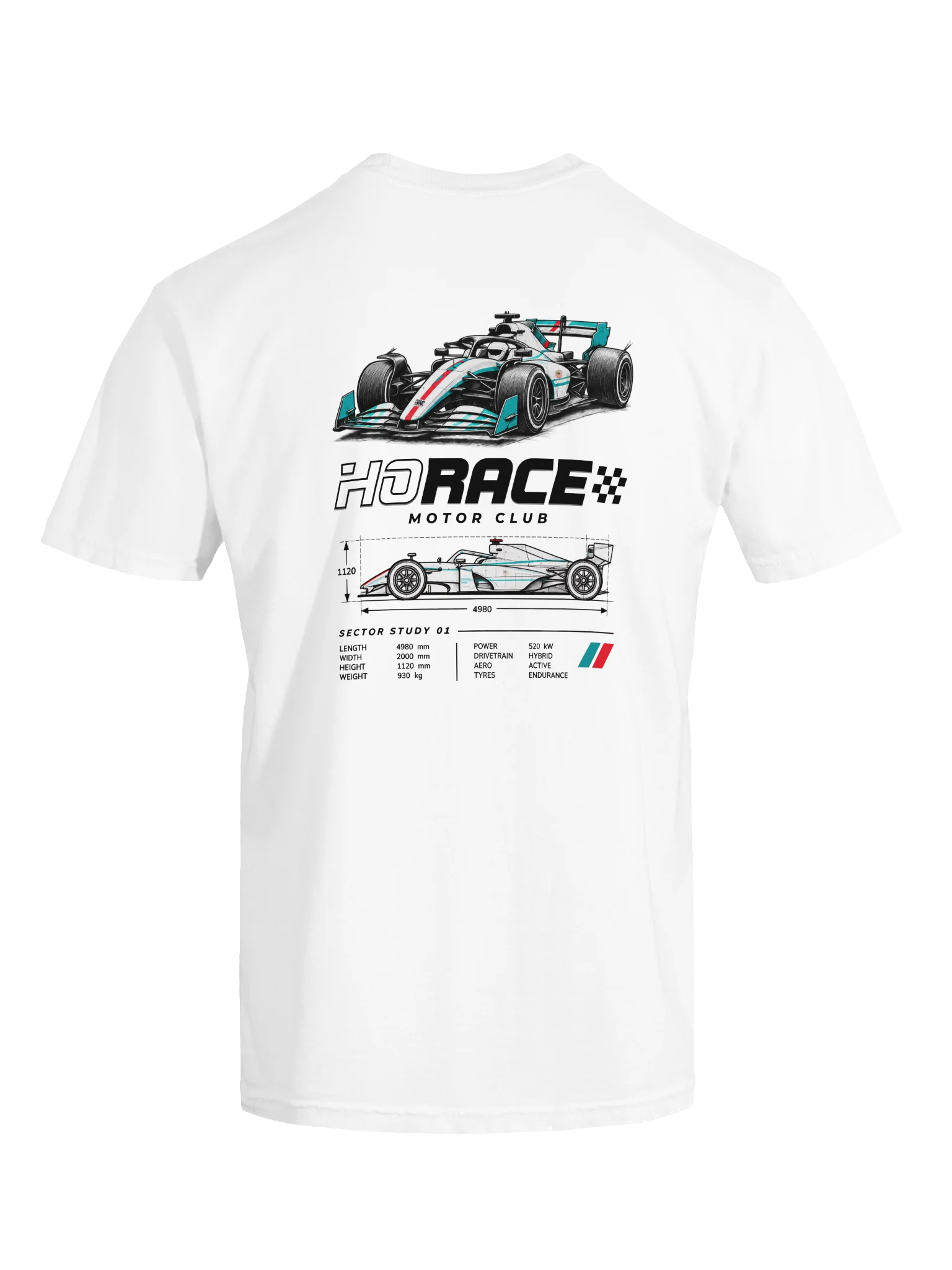 HORACE Sector Study Tee — White product image (11)