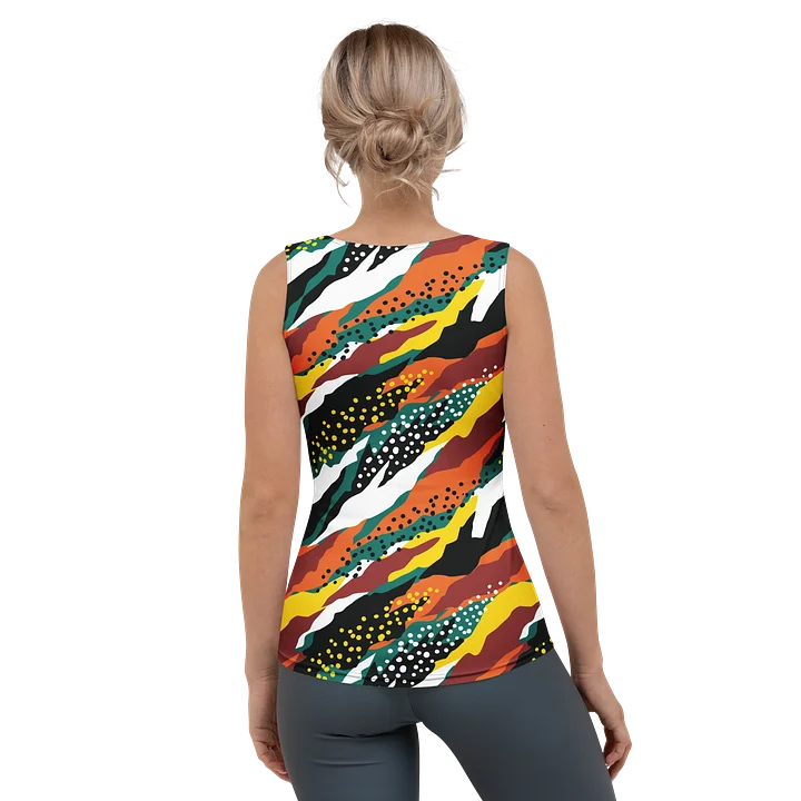 Terracotta & Teal Abstract Safari Pattern | Vibrant All-Over Print Woman's Tank Top product image (2)