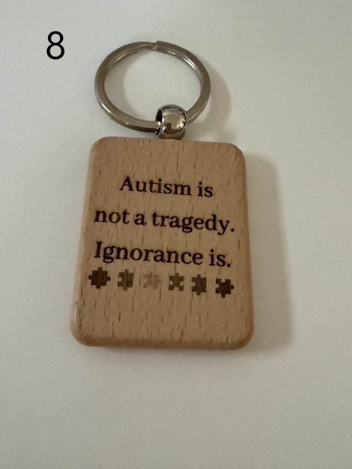 Wooden Engraved Neurodivergent Keychains | ADHD, Autism, Anxiety, and More (1) product image (8)