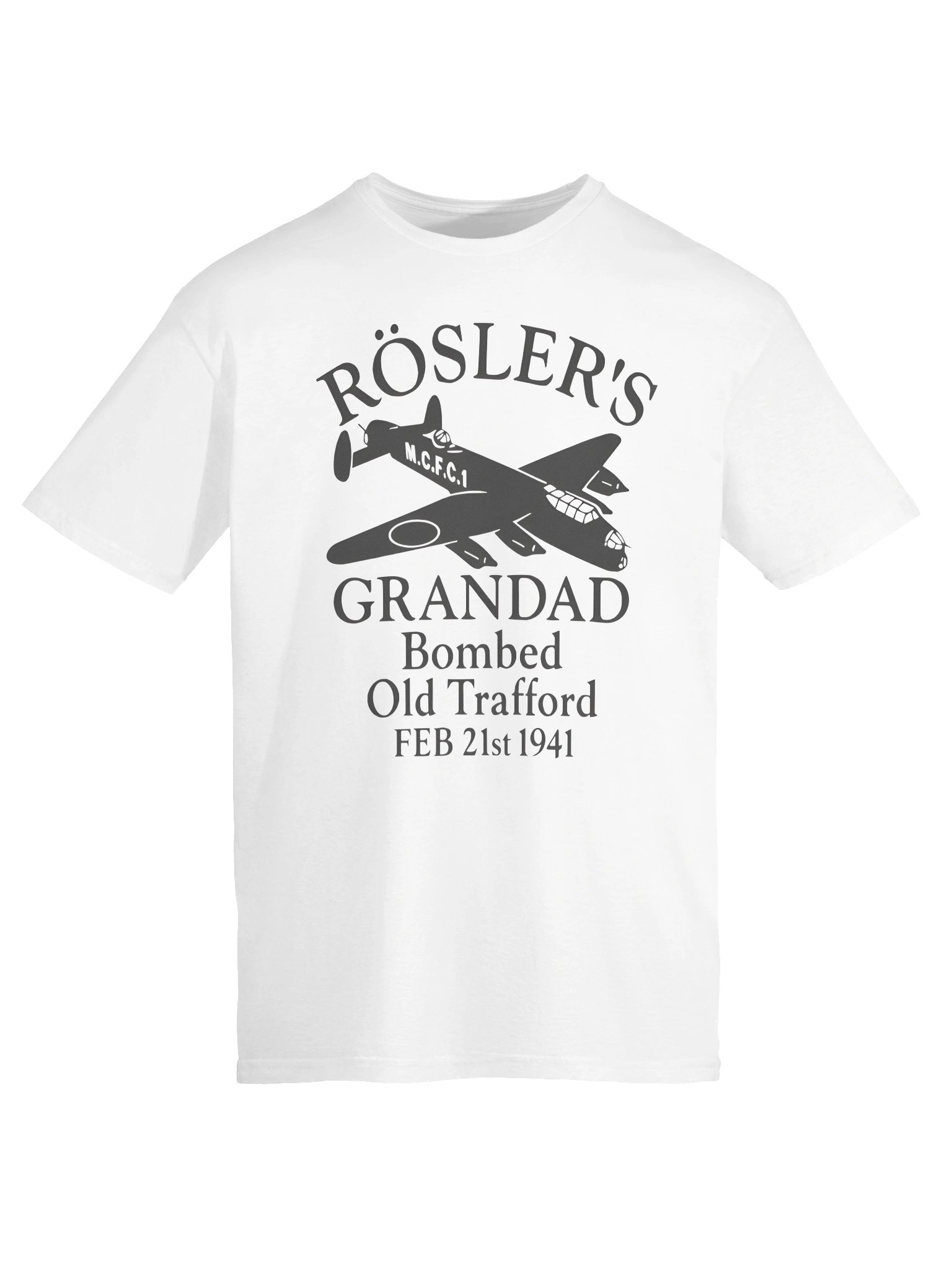 Rosler’s Grandad Bombed Old Trafford 1941 T-Shirt product image (6)