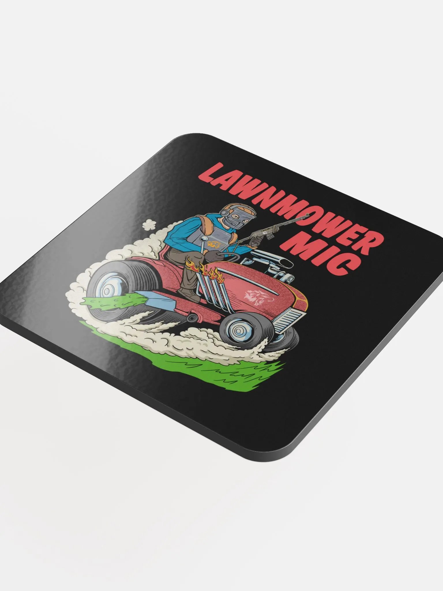 Lawnmower Mic | Glossed Cork Coaster product image (4)