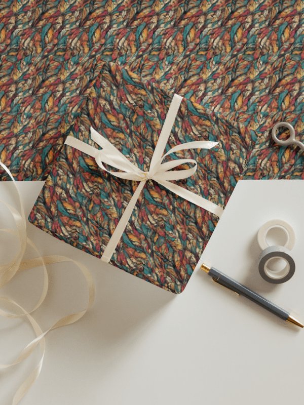 Earthy Leaves and Feathers Wrapping Paper Set product image (3)