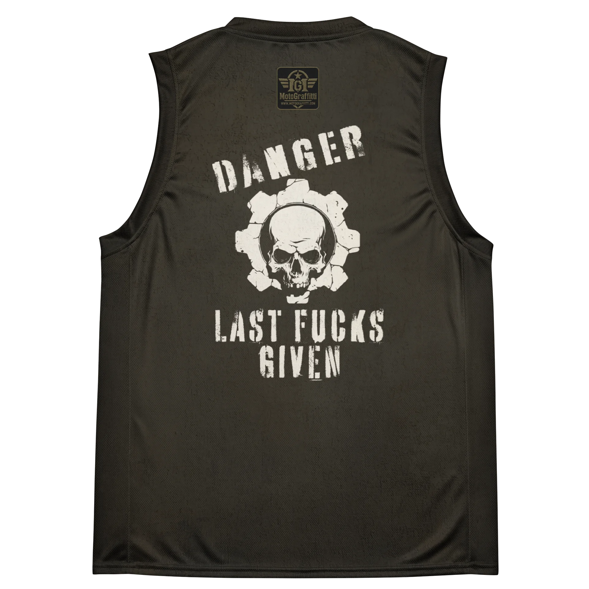 Last Fucks Given Biker Black Distressed Sleeveless Riding Tee product image (4)