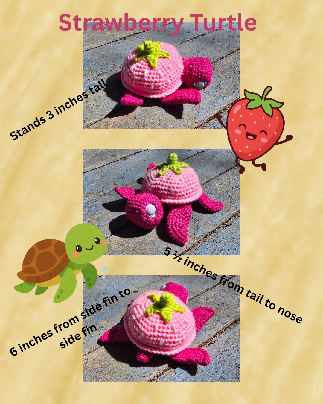 Strawberry Turtle Plushie 🐑 product image (1)