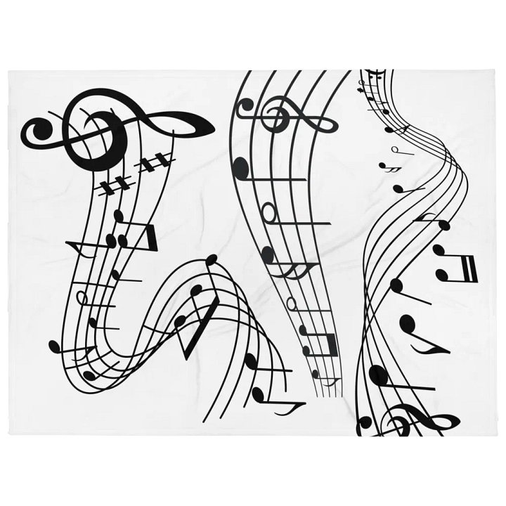 Musical Notes Pattern Design Throw Blanket product image (1)