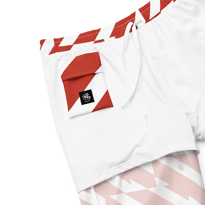 Red & White Men's Swim Trunks product image (2)